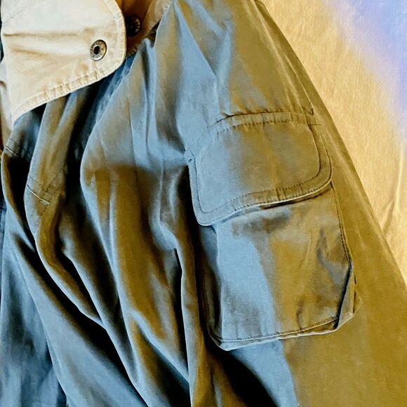 St Johns Bay Vintage Winter Jacket Removable Liner Hood Army Green Quilted M Men - Picture 16 of 16